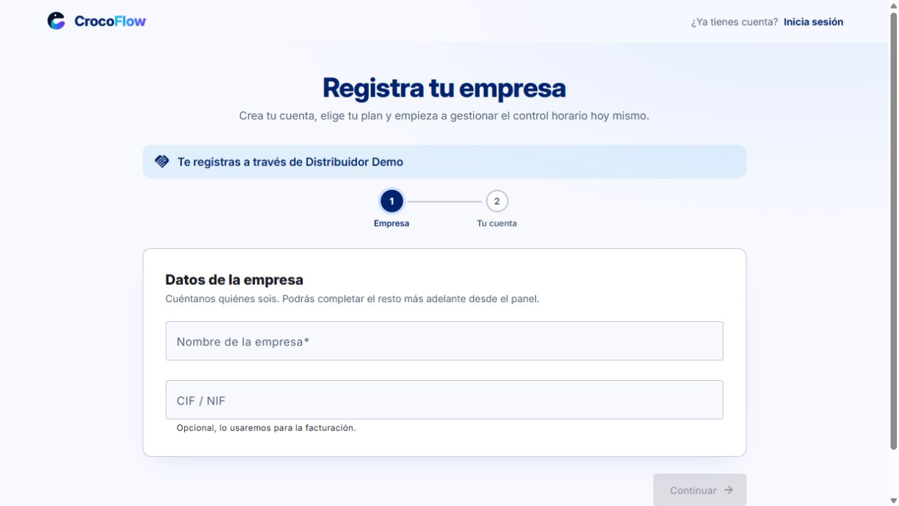 Enlace de referido y registro asociado